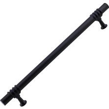 Astraltech Eylül (224 mm - 22.4 Cm) Siyah Metal Mobilya Mutfak Çekmece Dolap Dolabı Kapak Kulbu Kulpu Kulpları