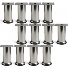 Astraltech (12 Adet) Metal Krom 15 cm Ayakları Baza Mobilya Koltuk Kanepe Yatak Çekyat Destek Yükseltme Ayağı