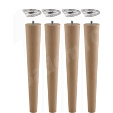 Astraltech (4'lü Set) Ahşap Sehpa Ayak Takımı 50 cm Zigon Puf Tabure Ayağı Masa Ayakları Açılı Bağlantı Aparat