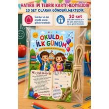 Nostaljik Lezzetler Hatıra Ipi Tebrik Kartı Hediyeli 10 Adet Okulda Ilk Gün Hediye Seti 1. Sınıf-Sene Başı Hatıra Tebrik Kartı Seti
