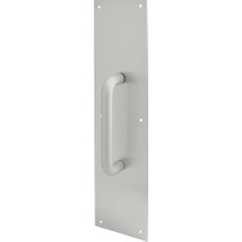 Astraltech Prime Line Ürünler J 4640 Kapı Pull Plaka ile Yuvarlak Sap, 4-Inç x 40,6 Cm, Saten Alüminyum