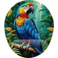 Papağan Desenli Bilek Destekli Mouse Pad