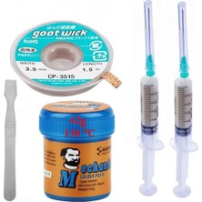 MHM Mechanic Krem Lehim Mechanic Solder Paste 42 gr 138C Lehim Emme Temizleme Teli 3,5 mm ve Metal Spatula SETI01