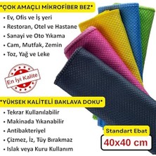 Sihirli Temizlik ve Kurulama Bezi, 5-Adet Karışık Renk Premium Baklava Mikrofiber Bez Seti 40X40 Cm, Iz Tüy Leke Bırakmaz Emici Koku Yapmaz Çabuk Kuruyan Cam Hassas ve Genel Temizlik Bezi