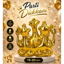 Parti Dükkanı Gold Kral Tacı Folyo Balon 78X20 cm Helyum Uyumlu Değil Doğum Günü Parti Süsü