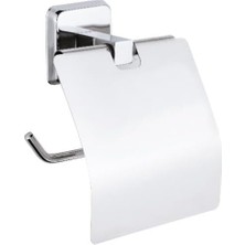 Kare Krom Yapışkanlı Kapaklı Tuvalet Kağıtlığı Wc Kağıtlık Tuvalet Kağıdı Askısı