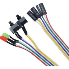 5064 Ana Kart Power Kablosu LED Işıklı Reset Açma Kapama Butonu Kablosu On Off Switch