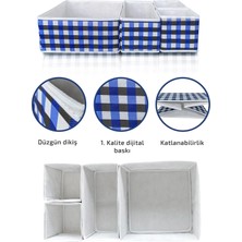 Astraltech Helen's Home 4'lü Ekose Dolap Içi ve Çekmece Içi Düzenleyici Organizer Giysi, Çorap, Iç Çamaşırı