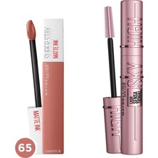 Astraltech Maybelline New York Lash Sensational Sky High Maskara + Stay Matte Ink Unnude Likit Mat Ruj -