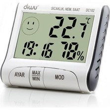 Astraltech Diwu DC102 Iç Mekan Termometre Nem Ölçer Saat