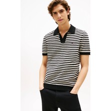 Tommy Hilfiger Erkek Siyah Tommy Hilfiger Knıtted Textured Pol, 0A4 Siyah Erkek T-Shirt & Polo