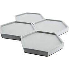 Bubigo Beton Bardak Altlığı Gri Mantar Tabanlı 4'lü Set 11,5 x 10 x 1,5 cm BTNMS-2018208 Btg-76