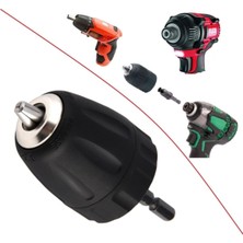 Astraltech Depolife Şarjlı Vidama Matkap Için 1/4 Hex Adaptörlü Mandren 10MM 3/8 mm Otomatik Anahtarsız Süpra