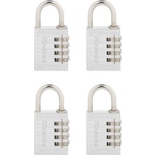 Astraltech Master Lock Kendi Kombinasyon Asma Kilidinizi Ayarlayın, 4'lü Paket, Gümüş 643EC4