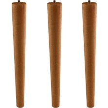Astraltech Kahverengi 30 cm 3 Adet Set Doğal Ahşap Boyalı Silindir Sehpa ve Masa Ayağı Mobilya Aksesuar Ayakla