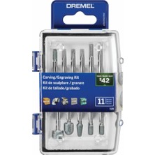 Astraltech Dremel 729-01 Oyma ve Gravür Aleti Aksesuar Seti, 11 Parça, Sınıflandırılmış, Ahşap, Metal ve Cam Ü