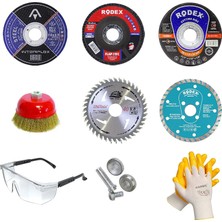 Astraltech BADEM10 Mermer Inox Ahşap Demir Metal Kesici Kesme Spiral Avuç Içi Taşlama Seti (9 Parça)