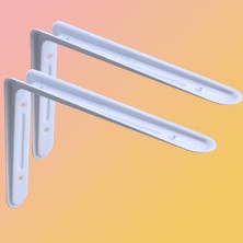Astraltech Raf Altı Raf Tutucu Ayak Ferforje Beyaz Klas 31.5 x 21.5 cm 2 Adet (No:4)