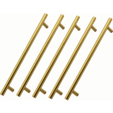 Astraltech Alteta Gold Altın 5 Adet Set 224 mm Metal Mobilya Kulp Mutfak Dolap Çekmece Dolabı Kapak Kulpları