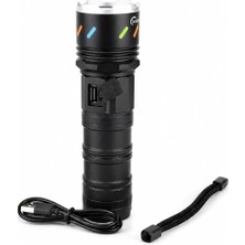 Astraltech Orret Home 7200 Mah Özellikli El Feneri – 9000 Lümen Zoom Özellikli Metal Kasa Şarjlı El