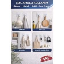 Askı Askılık 5 Adet Güçlü Şeffaf Duvar Askısı Askılığı Yapışkan Vantuz Kanca Mutfak Banyo Aksesuar