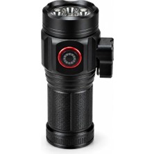 Astraltech Busstier 10000 Lümen Mıknatıslı Mini El Feneri 15W Güçlü LED Şarjlı Yedek Pilli Taşıma Çantalı Taşı