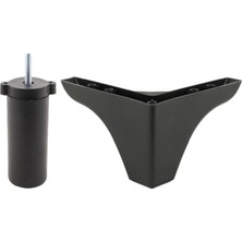 Astraltech BADEM10 20'li Set Rose Berjer Mobilya Koltuk Kanepe Tv Ünitesi Yükseltme Destek Ayağı 9.5 cm Siyah