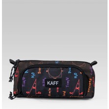 Kaff Imperteks Kumaş Kalemlik | Çift Gözlü Geniş Hacimli Geometri Desenli Organizer Kalem Kutusu 30110