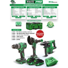 Hais Pro Rb-01 RB-DB2102 + RB-BH26 + JM-125 Çift Akülü 4 Ah Elektrikli El Aletleri Seti