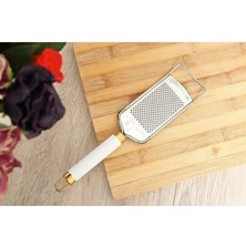 CATEKSSS Arow Beyaz-Altın Metal El Rendesi 25CM Çelik