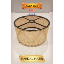 Renas Store Hardal Hasır Lambader Başlığı 35 cm Mega Boy