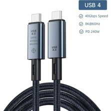 40GBPS 240W 4.0 Thunderbolt Type-C To Type-C Şarj, Data ve 8k 60Hz Görüntü Aktarım Kablosu Tip C 1.5 Metre ZR851