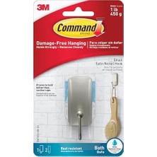 Command BATH33-SN-ES Banyo Kancaları, 1 Paket, Saten Nikel