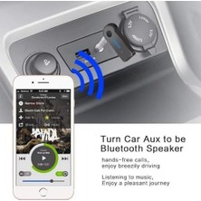 Mikrofonlu Bluetooth Ses Alıcı Araç ve Hoparlör Için Aux Girişli Kablosuz Dönüştürücü Kiti