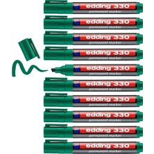 330 Permanent Markör - Yeşil - 10 Kalem - 1-5 mm Kesik Uçlu
