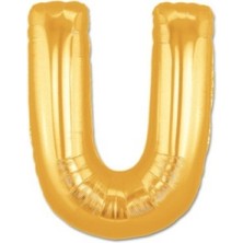 Ett U Harf Folyo Balon Altın Renk 40 Inç