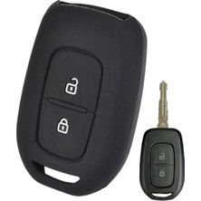 Mucize Renault ve Dacia Duster Scenic Master Megane Uyumlu 2 Tuşlu Silikon Anahtar Kılıfı Siyah Renk