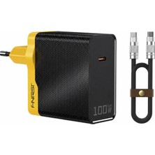 Fnirsi Fnırsı 100W Gan 3 Portlu Hızlı Şarj Adaptörü + 100W Type-C Kablo Seti (1.2m)