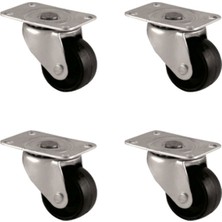 Renas Store Furç Tablalı Bilyalı Teker - 38MM - Siyah HKS234 - 4 Adet