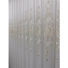 Nivemeshome Hürrem Gold Detaylı 1/3 Sık Pileli Tül Perde Apm