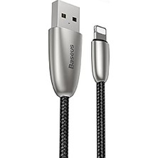 Torch Serisi Alüminyum Alaşım Örgü Tasarım 1.5A 2 Metre Lightning ile Uyumlu Data ve Şarj Kablosu Siyah