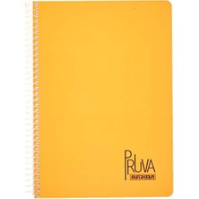 A4 Pet Spiralli Karton Kapaklı Defter 144 Yaprak - Çizgili - Turuncu
