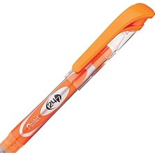 Highlighter Likit Mürekkepli, Şeffaf Gövdeli Fosforlu Kalem, Turuncu