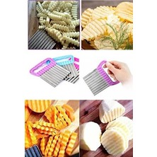 CATEKSSS Chips Chopper -1-1 Şekilli Patates Sebze ve Meyve Dilimleyici Turuncu