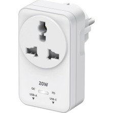 Meks Özellikli, Akım Korumalı Pd Hızlı Şarjlı Priz Dönüştürücü, 2500W Akım Koru