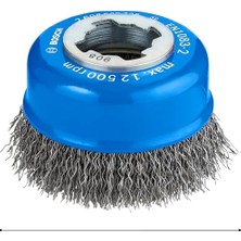 Professional Accessories Clean Dalgalı Tencere Fırçası (Metal Için, X-Lock Için, Ø 75 Mm, Tel Kalınlığı 0,3 Mm, Ø 125 Mm)