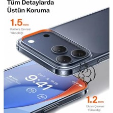 Şeffaf Kılıf, iPhone 16 Pro Max ile Uyumlu, Darbelere Dayanıklı Sert Pc Arka Yüzey, Kaymaz Tutuş, Kamera Korumalı, Ince ve Hafif Tasarım, Sararma Karşıtı (Şeffaf)