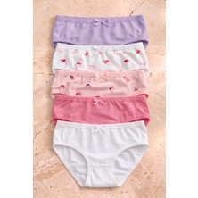 Kız Çocuk 5'li Flamingo Desenli Slip Külot