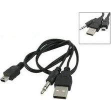 Mini USB Ses Bombası Kablosu 5 Pin Ses Bombası Kablosu 5 Pin Aux USB Kablo Mini USB Stereo USB Kablo 50 cm