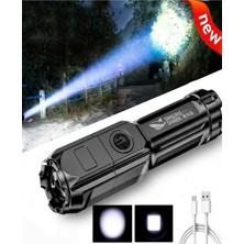 Mucize LED Güçlü Şarj Edilebilir Fener Kamp Işık Flash Işık LED Su Geçirmez